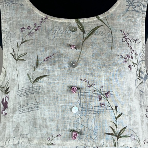 Vintage Sweet Jessie Dress Womens Small Petite Midi Floral 90s Y2K Linen Prarie - Picture 4 of 11